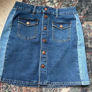Madewell Button Front Denim Skirt